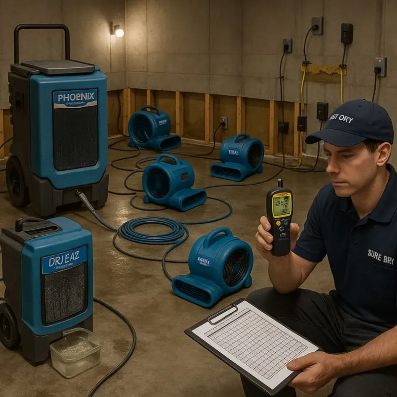 Structural Drying and Dehumidification process in Van Alstyne, TX
